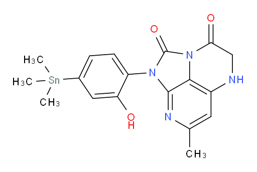 1-(2-hydroxy-4-(trimethylstannyl)phenyl)-7-methyl-4,5-dihydro-1H-1,2a,5,8-tetraazaacenaphthylene-2,3-dione