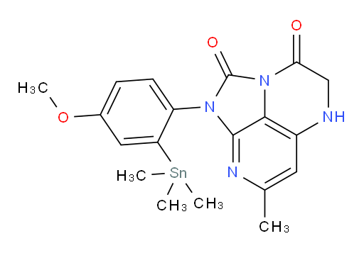 1-(4-methoxy-2-(trimethylstannyl)phenyl)-7-methyl-4,5-dihydro-1H-1,2a,5,8-tetraazaacenaphthylene-2,3-dione
