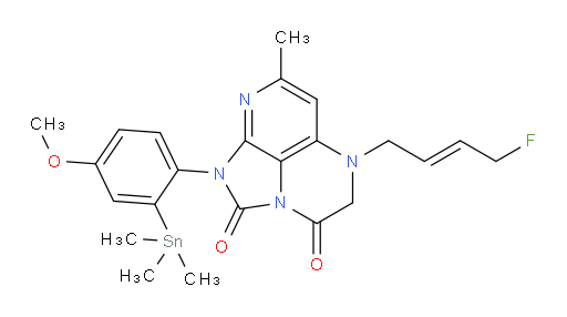 (E)-5-(4-fluorobut-2-en-1-yl)-1-(4-methoxy-2-(trimethylstannyl)phenyl)-7-methyl-4,5-dihydro-1H-1,2a,5,8-tetraazaacenaphthylene-2,3-dione