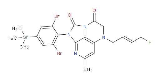 (E)-1-(2,6-dibromo-4-(trimethylstannyl)phenyl)-5-(4-fluorobut-2-en-1-yl)-7-methyl-4,5-dihydro-1H-1,2a,5,8-tetraazaacenaphthylene-2,3-dione