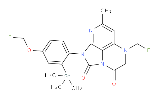 1-(4-(fluoromethoxy)-2-(trimethylstannyl)phenyl)-5-(fluoromethyl)-7-methyl-4,5-dihydro-1H-1,2a,5,8-tetraazaacenaphthylene-2,3-dione