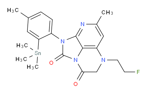 5-(2-fluoroethyl)-7-methyl-1-(4-methyl-2-(trimethylstannyl)phenyl)-4,5-dihydro-1H-1,2a,5,8-tetraazaacenaphthylene-2,3-dione