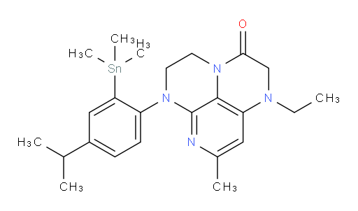 1-ethyl-6-(4-isopropyl-2-(trimethylstannyl)phenyl)-8-methyl-1,2,5,6-tetrahydro-1,3a,6,7-tetraazaphenalen-3(4H)-one