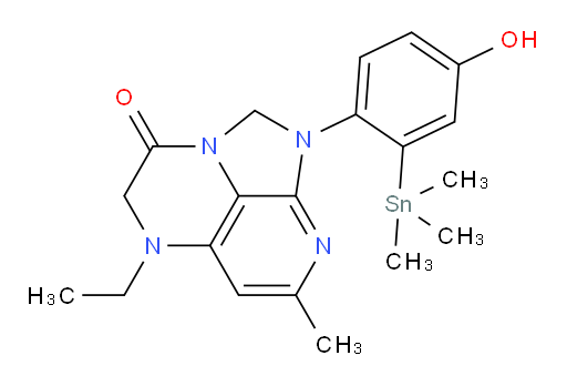 5-ethyl-1-(4-hydroxy-2-(trimethylstannyl)phenyl)-7-methyl-4,5-dihydro-1H-1,2a,5,8-tetraazaacenaphthylen-3(2H)-one