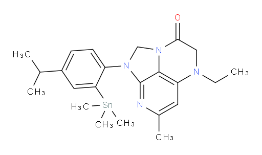 5-ethyl-1-(4-isopropyl-2-(trimethylstannyl)phenyl)-7-methyl-4,5-dihydro-1H-1,2a,5,8-tetraazaacenaphthylen-3(2H)-one