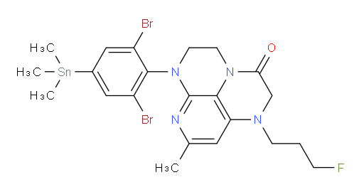 6-(2,6-dibromo-4-(trimethylstannyl)phenyl)-1-(3-fluoropropyl)-8-methyl-1,2,5,6-tetrahydro-1,3a,6,7-tetraazaphenalen-3(4H)-one