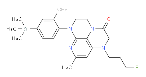 1-(3-fluoropropyl)-8-methyl-6-(2-methyl-4-(trimethylstannyl)phenyl)-1,2,5,6-tetrahydro-1,3a,6,7-tetraazaphenalen-3(4H)-one