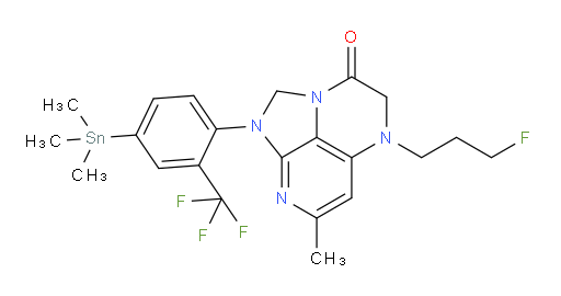 5-(3-fluoropropyl)-7-methyl-1-(2-(trifluoromethyl)-4-(trimethylstannyl)phenyl)-4,5-dihydro-1H-1,2a,5,8-tetraazaacenaphthylen-3(2H)-one