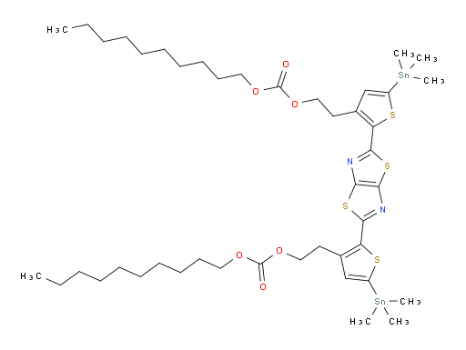 didecyl ((2,2'-(thiazolo[5,4-d]thiazole-2,5-diyl)bis(5-(trimethylstannyl)thiophene-3,2-diyl))bis(ethane-2,1-diyl)) dicarbonate