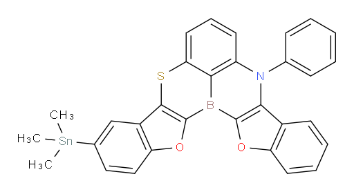 9-phenyl-3-(trimethylstannyl)-9H-14,15-dioxa-5-thia-9-aza-14b-boradiindeno[2,1-a:1',2'-j]phenalene