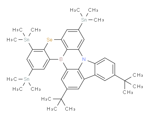 11,14-di-tert-butyl-2,4,7-tris(trimethylstannyl)-5-selena-8b-aza-15b-borabenzo[a]naphtho[1,2,3-hi]aceanthrylene