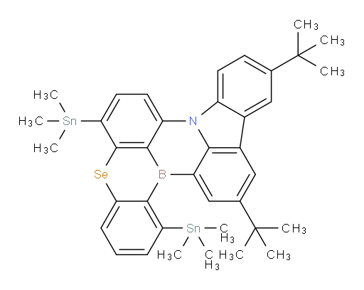 11,14-di-tert-butyl-1,6-bis(trimethylstannyl)-5-selena-8b-aza-15b-borabenzo[a]naphtho[1,2,3-hi]aceanthrylene