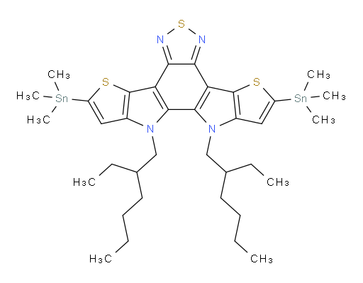 10,11-bis(2-ethylhexyl)-2,8-bis(trimethylstannyl)-10,11-dihydro-[1,2,5]thiadiazolo[3,4-e]thieno[2',3':4,5]pyrrolo[3,2-g]thieno[3,2-b]indole