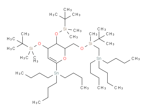 ((2-(((tert-butyl(methyl)((tributylstannyl)methyl)silyl)oxy)methyl)-6-(tributylstannyl)-3,4-dihydro-2H-pyran-3,4-diyl)bis(oxy))bis(tert-butyldimethylsilane)
