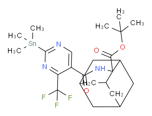 tert-butyl 2-(4-(trifluoromethyl)-2-(trimethylstannyl)pyrimidine-5-carboxamido)adamantane-2-carboxylate