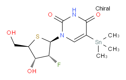 1-((2R,3R,4S,5R)-3-fluoro-4-hydroxy-5-(hydroxymethyl)tetrahydrothiophen-2-yl)-5-(trimethylstannyl)pyrimidine-2,4(1H,3H)-dione