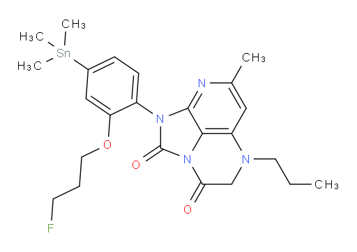 1-(2-(3-fluoropropoxy)-4-(trimethylstannyl)phenyl)-7-methyl-5-propyl-4,5-dihydro-1H-1,2a,5,8-tetraazaacenaphthylene-2,3-dione