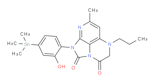 1-(2-hydroxy-4-(trimethylstannyl)phenyl)-7-methyl-5-propyl-4,5-dihydro-1H-1,2a,5,8-tetraazaacenaphthylene-2,3-dione
