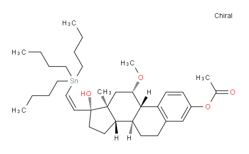 (8S,9S,11S,13S,14S,17R)-17-hydroxy-11-methoxy-13-methyl-17-((Z)-2-(tributylstannyl)vinyl)-7,8,9,11,12,13,14,15,16,17-decahydro-6H-cyclopenta[a]phenanthren-3-yl acetate