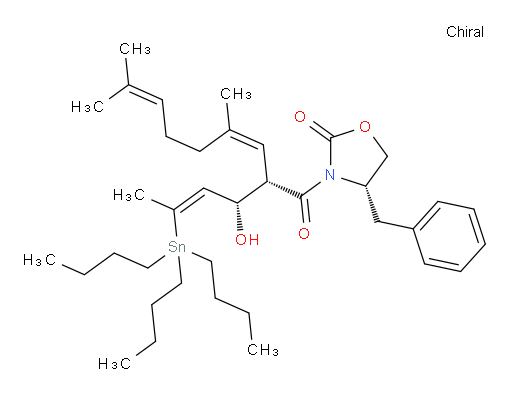 (S)-4-苄基-3-((S,Z)-2-((S,Z)-1-羟基-3-(三丁基锡基)丁-2-烯-1-基)-4,8-二甲基壬-3,7-二烯oyl)噁唑烷-2-酮