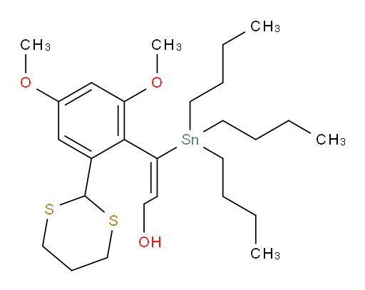 (E)-3-(2-(1,3-二硫杂环己烷-2-基)-4,6-二甲氧基苯基)-3-(三丁基锡基)丙-2-烯-1-醇