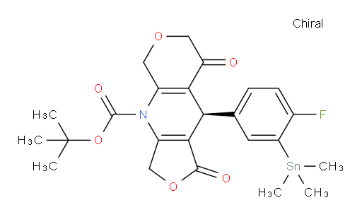 (R)-叔丁基 9-(4-氟-3-(三甲基锡基)苯基)-1,8-二氧代-5,7,8,9-四氢-1H-呋喃并[3,4-b]吡喃并[4,3-e]吡啶-4(3H)-甲酸酯