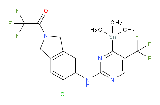 1-(5-chloro-6-((5-(trifluoromethyl)-4-(trimethylstannyl)pyrimidin-2-yl)amino)isoindolin-2-yl)-2,2,2-trifluoroethanone