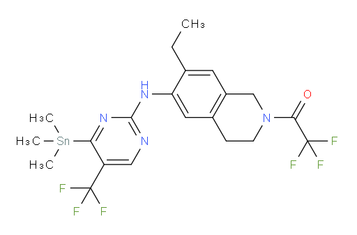 1-(7-ethyl-6-((5-(trifluoromethyl)-4-(trimethylstannyl)pyrimidin-2-yl)amino)-3,4-dihydroisoquinolin-2(1H)-yl)-2,2,2-trifluoroethanone