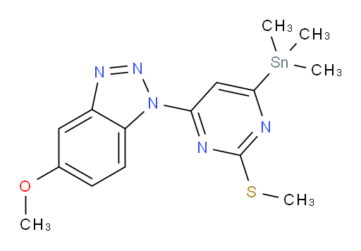 5-methoxy-1-(2-(methylthio)-6-(trimethylstannyl)pyrimidin-4-yl)-1H-benzo[d][1,2,3]triazole