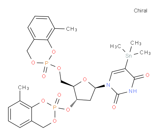 1-((2R,4S,5R)-4-((8-甲基-2-氧化物-4H-苯并[d][1,3,2]二氧杂phosphinin-2-氧基))-5-(((8-甲基-2-氧化物-4H-苯并[d][1,3,2]二氧杂phosphinin-2-氧基))甲基)四氢呋喃-2-基)-5-(三甲基锡基)嘧啶-2,4(1H,3H)-二酮