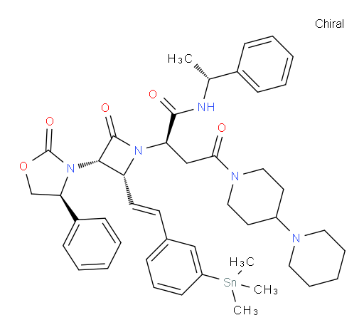 (R)-4-([1,4'-联哌啶]-1'-基)-4-氧代-2-((3S,4R)-2-氧代-3-((S)-2-氧代-4-苯基噁唑烷-3-基)-4-((E)-3-(三甲基锡基)苯乙烯基)氮杂环丁烷-1-基)-N-((R)-1-苯基乙基)丁酰胺