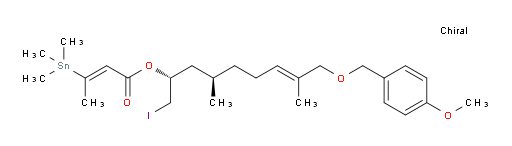 (E)-(2R,4R,E)-1-iodo-9-((4-methoxybenzyl)oxy)-4,8-dimethylnon-7-en-2-yl 3-(trimethylstannyl)but-2-enoate