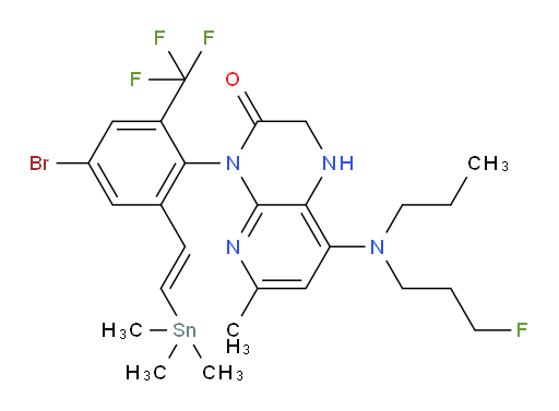 (E)-4-(4-溴-2-(三氟甲基)-6-(2-(三甲基锡基)乙烯基)苯基)-8-((3-氟丙基)(丙基)氨基)-6-甲基-1,2-二氢吡啶并[2,3-b]吡嗪-3(4H)-酮