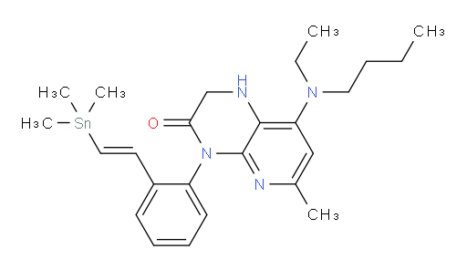 (E)-8-(丁基(乙基)氨基)-6-甲基-4-(2-(2-(三甲基锡基)乙烯基)苯基)-1,2-二氢吡啶并[2,3-b]吡嗪-3(4H)-酮