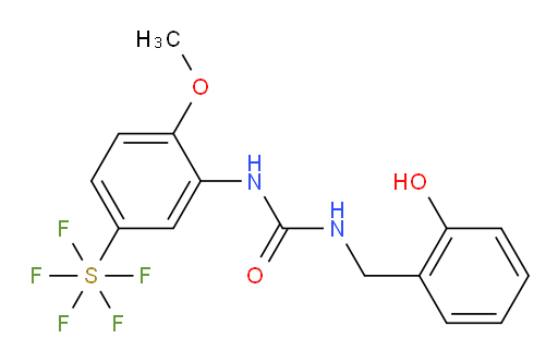 [3-[[[[(2-hydroxyphenyl)methyl]amino]carbonyl]amino]-4-methoxyphenyl]sulfur pentafluoride