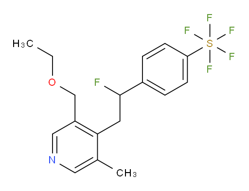 4-(2-(3-(ethoxymethyl)-5-methylpyridin-4-yl)-1-fluoroethyl)(pentafluoromercapto)benzene