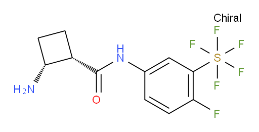 [5-[[[(1R,2S)-2-amino-N-(4-fluorophenyl)cyclobutyl]carbonyl]amino]-2-fluorophenyl]sulfur pentafluoride