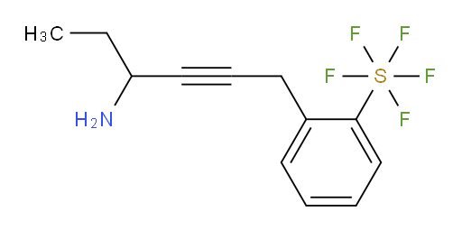 2-(4-aminohex-2-yn-1-yl)(pentafluoromercapto)benzene