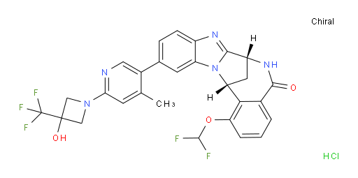 (7R,14R)-1-(difluoromethoxy)-6,7-dihydro-11-[6-[3-hydroxy-3-(trifluoromethyl)-1-azetidinyl]-4-methylpyridin-3-yl]-7,14-Methanobenzimidazo[1,2-b][2,5]benzodiazocin-5(14H)--one HCl