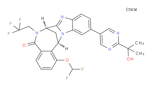 (7R,14R)-1-(difluoromethoxy)-6,7-dihydro-11-[2-(1-hydroxy-1-methylethyl)-pyrimidin-5-yl]-6-(2,2,2-trifluoro-ethyl)-7,14-Methanobenzimidazo[1,2-b][2,5]benzodiazocin-5(14H)--one