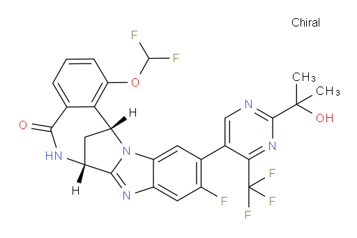 (7R,14R)-1-(Difluoromethoxy)-10-fluoro-6,7-dihydro-11-[2-(1-hydroxy-1-methylethyl)-4-(trifluoromethyl)-pyrimidin-5-yl]-7,14-methanobenzimidazo[1,2-b][2,5]benzodiazocin-5(14H)--one