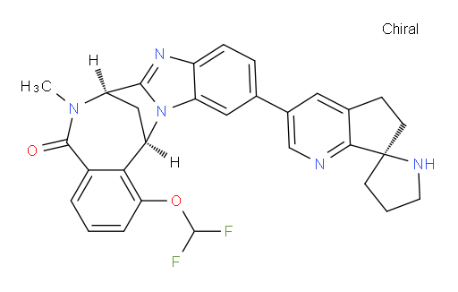 (7R,14R)-1-(difluoromethoxy)-11-((S)-5,6-dihydrospiro[cyclopenta[b]pyridine-7,2'-pyrrolidin]-3-yl)-6-methyl-6,7-dihydro-7,14-methanobenzo[f]benzo[4,5]imidazo[1,2-a][1,4]diazocin-5(14H)-one