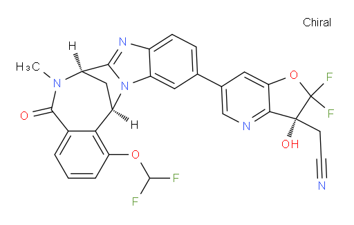 2-((R)-6-((7R,14R)-1-(difluoromethoxy)-6-methyl-5-oxo-5,6,7,14-tetrahydro-7,14-methanobenzo[f]benzo[4,5]imidazo[1,2-a][1,4]diazocin-11-yl)-2,2-difluoro-3-hydroxy-2,3-dihydrofuro[3,2-b]pyridin-3-yl)acetonitrile