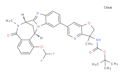 N-[6-[(7R,14R)-1-(difluoromethoxy)-5,6,7,14-tetrahydro-6-methyl-5-oxo-7,14-methanobenzimidazo[1,2-b][2,5]benzodiazocin-11-yl]-2,3-dihydro-3-methyl-furo[3,2-b]pyridin-3-yl]carbamic acid tert-butyl ester