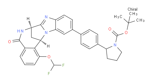 2-[4-[(7R,14R)-1-(difluoromethoxy)-5,6,7,14-tetrahydro-5-oxo-7,14-methanobenzimidazo[1,2-b][2,5]benzodiazocin-11-yl]phenyl]pyrrolidine-1-carboxylic acid tert-butyl ester