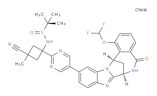 [S(R)]-N-[3-cyano-1-[5-[(7R,14R)-1-(difluoromethoxy)-5,6,7,14-tetrahydro-5-oxo-7,14-methanobenzimidazo[1,2-b][2,5]benzodiazocin-11-yl]pyrimidin-2-yl]-3-methylcyclobutyl]-2-methyl-2-Propanesulfinamide