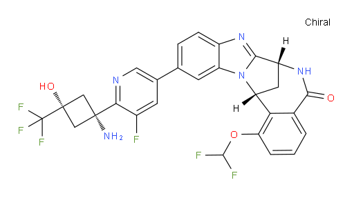 (7R,14R)-11-[6-[cis-1-amino-3-hydroxy-3-(trifluoromethyl)cyclobutyl]-5-fluoropyridin-3-yl]-1-(difluoromethoxy)-6,7-dihydro-7,14-Methanobenzimidazo[1,2-b][2,5]benzodiazocin-5(14H)--one