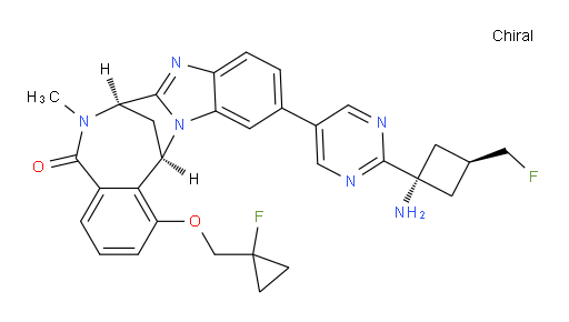 (7R,14R)-11-[2-[trans-1-amino-3-(fluoromethyl)cyclobutyl]pyrimidin-5-yl]-1-[(1-fluoro-cyclopropyl)methoxy]-6,7-dihydro-6-methyl-7,14-Methanobenzimidazo[1,2-b][2,5]benzodiazocin-5(14H)--one