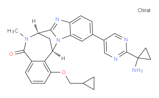 (7R,14R)-11-[2-(1-aminocyclopropyl)-pyrimidin-5-yl]-1-(cyclopropylmethoxy)-6,7-dihydro-6-methyl-7,14-Methanobenzimidazo[1,2-b][2,5]benzodiazocin-5(14H)--one