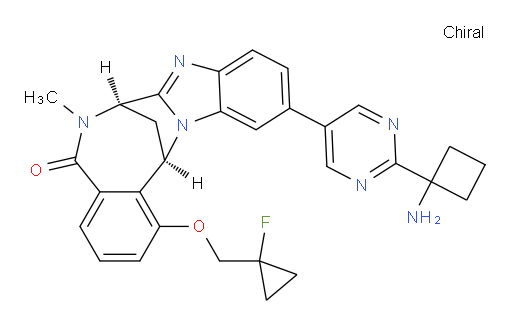 (7R,14R)-11-[2-(1-aminocyclobutyl)-pyrimidin-5-yl]-1-[(1-fluoro-cyclopropyl)methoxy]-6,7-dihydro-6-methyl-7,14-Methanobenzimidazo[1,2-b][2,5]benzodiazocin-5(14H)--one